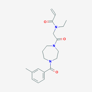 molecular formula C20H27N3O3 B2353772 N-Ethyl-N-[2-[4-(3-methylbenzoyl)-1,4-diazepan-1-yl]-2-oxoethyl]prop-2-enamide CAS No. 2361720-17-2