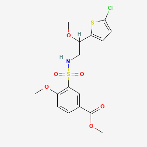 molecular formula C16H18ClNO6S2 B2353774 methyl 3-(N-(2-(5-chlorothiophen-2-yl)-2-methoxyethyl)sulfamoyl)-4-methoxybenzoate CAS No. 2034406-14-7