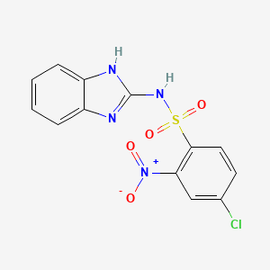 molecular formula C13H9ClN4O4S B2353775 N-(1H-benzimidazol-2-yl)-4-chloro-2-nitrobenzenesulfonamide CAS No. 1024448-58-5