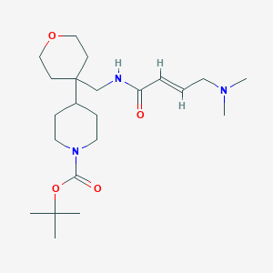 molecular formula C22H39N3O4 B2353776 Tert-butyl 4-[4-[[[(E)-4-(dimethylamino)but-2-enoyl]amino]methyl]oxan-4-yl]piperidine-1-carboxylate CAS No. 2411324-24-6