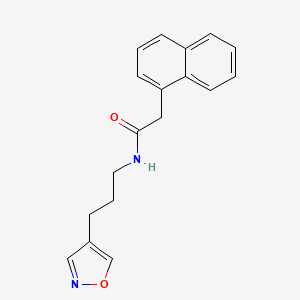 molecular formula C18H18N2O2 B2353780 N-(3-(isoxazol-4-yl)propyl)-2-(naphthalen-1-yl)acetamide CAS No. 1904132-71-3