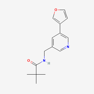 molecular formula C15H18N2O2 B2353783 N-((5-(呋喃-3-基)吡啶-3-基)甲基)叔丁酰胺 CAS No. 2034313-63-6