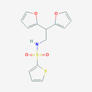molecular formula C14H13NO4S2 B2353785 N-(2,2-di(furan-2-yl)ethyl)thiophene-2-sulfonamide CAS No. 2188279-24-3