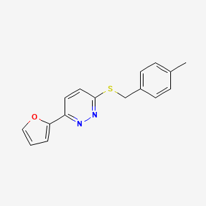 molecular formula C16H14N2OS B2353792 3-(Furan-2-yl)-6-((4-methylbenzyl)thio)pyridazine CAS No. 872723-04-1