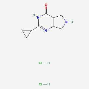 molecular formula C9H13Cl2N3O B2353803 2-cyclopropyl-5H,6H,7H-pyrrolo[3,4-d]pyrimidin-4-ol dihydrochloride CAS No. 2094814-77-2