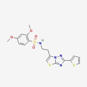 2,4-dimethoxy-N-(2-(2-(thiophen-2-yl)thiazolo[3,2-b][1,2,4]triazol-6-yl)ethyl)benzenesulfonamide