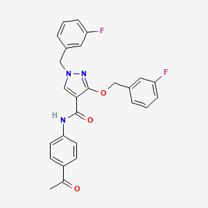 molecular formula C26H21F2N3O3 B2353807 N-(4-acetylphenyl)-1-(3-fluorobenzyl)-3-((3-fluorobenzyl)oxy)-1H-pyrazole-4-carboxamide CAS No. 1013768-94-9