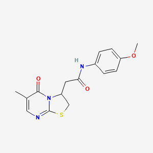 molecular formula C16H17N3O3S B2353808 N-(4-methoxyphenyl)-2-(6-methyl-5-oxo-3,5-dihydro-2H-thiazolo[3,2-a]pyrimidin-3-yl)acetamide CAS No. 946346-50-5