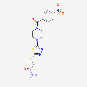 N-methyl-2-((5-(4-(4-nitrobenzoyl)piperazin-1-yl)-1,3,4-thiadiazol-2-yl)thio)acetamide