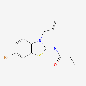 molecular formula C13H13BrN2OS B2353812 (Z)-N-(3-烯丙基-6-溴苯并[d]噻唑-2(3H)-亚甲基)丙酰胺 CAS No. 865175-19-5