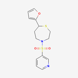 molecular formula C14H16N2O3S2 B2353821 7-(Furan-2-yl)-4-(pyridin-3-ylsulfonyl)-1,4-thiazepane CAS No. 1706223-65-5