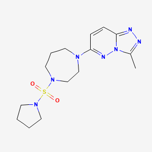 molecular formula C15H23N7O2S B2353827 3-Methyl-6-(4-pyrrolidin-1-ylsulfonyl-1,4-diazepan-1-yl)-[1,2,4]triazolo[4,3-b]pyridazine CAS No. 2320416-78-0