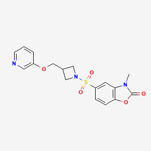 3-Methyl-5-[3-(pyridin-3-yloxymethyl)azetidin-1-yl]sulfonyl-1,3-benzoxazol-2-one