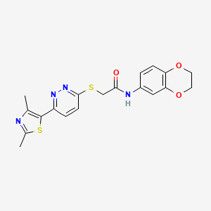 N-(2,3-dihydrobenzo[b][1,4]dioxin-6-yl)-2-((6-(2,4-dimethylthiazol-5-yl)pyridazin-3-yl)thio)acetamide