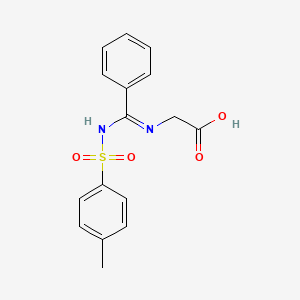 molecular formula C16H16N2O4S B2353846 {[Phenyl-(toluene-4-sulfonylimino)-methyl]-amino}-acetic acid CAS No. 301194-85-4