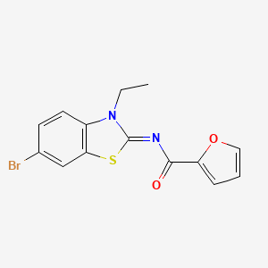 molecular formula C14H11BrN2O2S B2353847 (E)-N-(6-bromo-3-ethylbenzo[d]thiazol-2(3H)-ylidene)furan-2-carboxamide CAS No. 865544-36-1