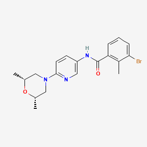 molecular formula C19H22BrN3O2 B2353855 3-Bromo-N-(6-((2R,6S)-2,6-dimethylmorpholino)pyridin-3-yl)-2-methylbenzamide CAS No. 1221721-86-3