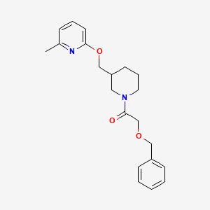 molecular formula C21H26N2O3 B2353856 1-[3-[(6-Methylpyridin-2-yl)oxymethyl]piperidin-1-yl]-2-phenylmethoxyethanone CAS No. 2379988-66-4