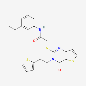 N-(3-ethylphenyl)-2-({4-oxo-3-[2-(thiophen-2-yl)ethyl]-3,4-dihydrothieno[3,2-d]pyrimidin-2-yl}sulfanyl)acetamide