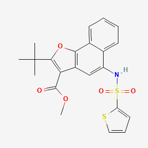 molecular formula C22H21NO5S2 B2353860 Methyl 2-tert-butyl-5-(thiophene-2-sulfonamido)naphtho[1,2-b]furan-3-carboxylate CAS No. 518053-57-1