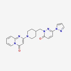 2-[(1-{4-oxo-4H-pyrido[1,2-a]pyrimidin-2-yl}piperidin-4-yl)methyl]-6-(1H-pyrazol-1-yl)-2,3-dihydropyridazin-3-one