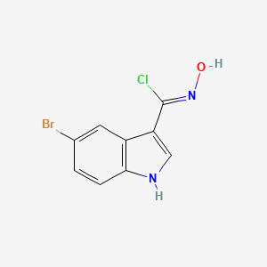 molecular formula C9H6BrClN2O B2353864 (3Z)-5-Bromo-N-hydroxy-1H-indole-3-carboximidoyl chloride CAS No. 1261025-46-0