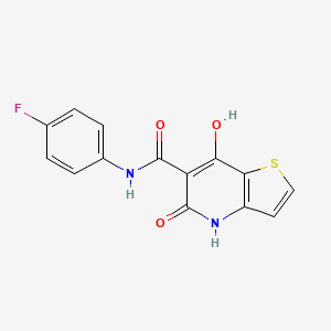 molecular formula C14H9FN2O3S B2353869 N-(4-fluorophenyl)-7-hydroxy-5-oxo-4,5-dihydrothieno[3,2-b]pyridine-6-carboxamide CAS No. 1251595-58-0