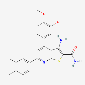 3-Amino-4-(3,4-dimethoxyphenyl)-6-(3,4-dimethylphenyl)thieno[2,3-b]pyridine-2-carboxamide