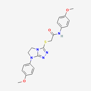 N-(4-methoxyphenyl)-2-((7-(4-methoxyphenyl)-6,7-dihydro-5H-imidazo[2,1-c][1,2,4]triazol-3-yl)thio)acetamide