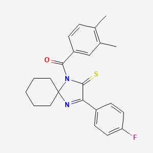 1-(3,4-Dimethylbenzoyl)-3-(4-fluorophenyl)-1,4-diazaspiro[4.5]dec-3-ene-2-thione