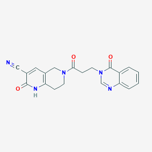 2-oxo-6-(3-(4-oxoquinazolin-3(4H)-yl)propanoyl)-1,2,5,6,7,8-hexahydro-1,6-naphthyridine-3-carbonitrile