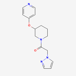 2-(1H-pyrazol-1-yl)-1-(3-(pyridin-4-yloxy)piperidin-1-yl)ethanone