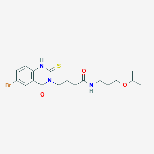 molecular formula C18H24BrN3O3S B2353887 4-(6-bromo-4-oxo-2-sulfanylidene-1H-quinazolin-3-yl)-N-(3-propan-2-yloxypropyl)butanamide CAS No. 422287-74-9