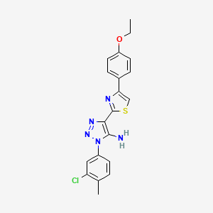 molecular formula C20H18ClN5OS B2353890 1-(3-chloro-4-methylphenyl)-4-(4-(4-ethoxyphenyl)thiazol-2-yl)-1H-1,2,3-triazol-5-amine CAS No. 1207042-61-2