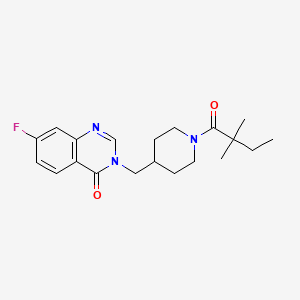 molecular formula C20H26FN3O2 B2353897 3-[[1-(2,2-Dimethylbutanoyl)piperidin-4-yl]methyl]-7-fluoroquinazolin-4-one CAS No. 2415630-66-7