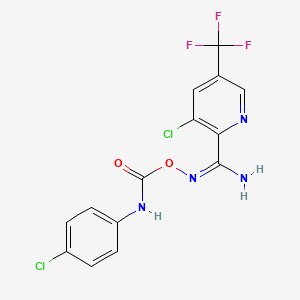 [(E)-[amino-[3-chloro-5-(trifluoromethyl)pyridin-2-yl]methylidene]amino] N-(4-chlorophenyl)carbamate