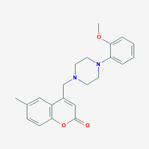 molecular formula C22H24N2O3 B2353906 4-[[4-(2-甲氧基苯基)哌嗪-1-基]甲基]-6-甲基色满-2-酮 CAS No. 902311-76-6