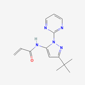 molecular formula C14H17N5O B2353908 N-(5-Tert-butyl-2-pyrimidin-2-ylpyrazol-3-yl)prop-2-enamide CAS No. 2305384-62-5