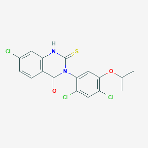 molecular formula C17H13Cl3N2O2S B2353909 7-chloro-3-(2,4-dichloro-5-isopropoxyphenyl)-2-sulfanyl-4(3H)-quinazolinone CAS No. 339099-13-7
