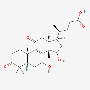 molecular formula C27H40O6 B2353910 (4S)-4-[(5S,10R,13S,14S,17S)-7,15-Dihydroxy-4,4,10,13,14-pentamethyl-3,11-dioxo-2,5,6,7,12,15,16,17-octahydro-1H-cyclopenta[a]phenanthren-17-yl]pentanoic acid CAS No. 942936-54-1