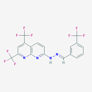 3-(trifluoromethyl)benzenecarbaldehyde N-[5,7-bis(trifluoromethyl)[1,8]naphthyridin-2-yl]hydrazone