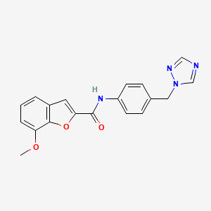 7-methoxy-N-[4-(1H-1,2,4-triazol-1-ylmethyl)phenyl]-1-benzofuran-2-carboxamide