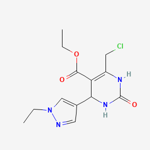 ethyl 6-(chloromethyl)-4-(1-ethyl-1H-pyrazol-4-yl)-2-oxo-1,2,3,4-tetrahydropyrimidine-5-carboxylate