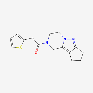 molecular formula C15H17N3OS B2353932 1-(3,4,8,9-tetrahydro-1H-cyclopenta[3,4]pyrazolo[1,5-a]pyrazin-2(7H)-yl)-2-(thiophen-2-yl)ethanone CAS No. 2034553-97-2