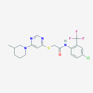molecular formula C19H20ClF3N4OS B2353936 N-(3-methylbutyl)-1-{4-[(phenylsulfonyl)amino]benzoyl}prolinamide CAS No. 1251615-12-9