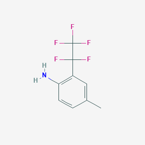 molecular formula C9H8F5N B2353949 4-Methyl-2-(1,1,2,2,2-pentafluoroethyl)aniline CAS No. 2092313-86-3