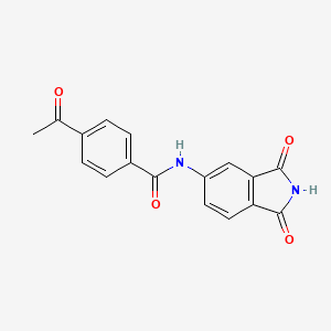 molecular formula C17H12N2O4 B2353957 4-acetyl-N-(1,3-dioxoisoindolin-5-yl)benzamide CAS No. 683235-34-9