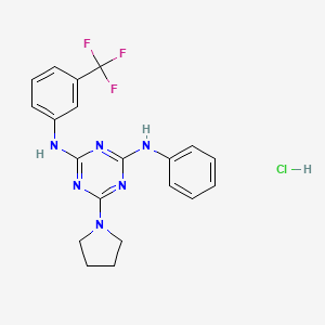 N2-phenyl-6-(pyrrolidin-1-yl)-N4-(3-(trifluoromethyl)phenyl)-1,3,5-triazine-2,4-diamine hydrochloride