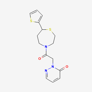 molecular formula C15H17N3O2S2 B2353964 2-(2-oxo-2-(7-(thiophen-2-yl)-1,4-thiazepan-4-yl)ethyl)pyridazin-3(2H)-one CAS No. 1704559-84-1