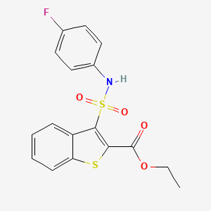 molecular formula C17H14FNO4S2 B2353965 Ethyl 3-[(4-fluorophenyl)sulfamoyl]-1-benzothiophene-2-carboxylate CAS No. 932520-11-1